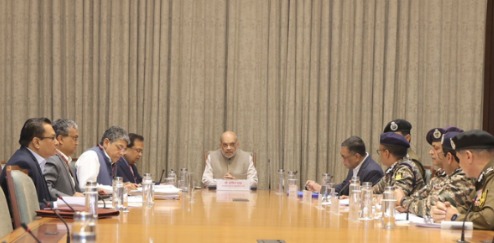 'Home Minister Amit Shah holds review meeting with central security forces on J&K'